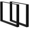 Lot de 2 pieds de table ECD Germany forme rectangulaire 80x72 cm noir acier revêtu par poudre