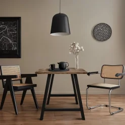 Lot de 2 pieds de table ECD Germany forme de A 70x72 cm noir acier revêtu poudre design industriel