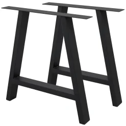 Lot de 2 pieds de table ECD Germany forme de A 70x72 cm noir acier revêtu poudre design industriel