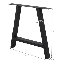 Lot de 2 pieds de table ECD Germany forme de A 70x72 cm noir acier revêtu poudre design industriel