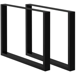 Lot de 2 pieds de table ECD Germany forme rectangulaire 90x72 cm noir acier revêtu par poudre