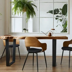 Lot de 2 pieds de table ECD Germany forme rectangulaire 90x72 cm noir acier revêtu par poudre