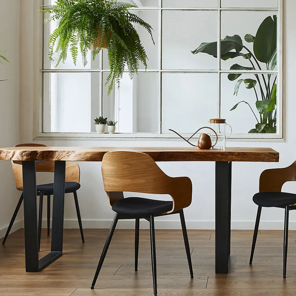 Lot de 2 pieds de table ECD Germany forme rectangulaire 90x72 cm noir acier revêtu par poudre