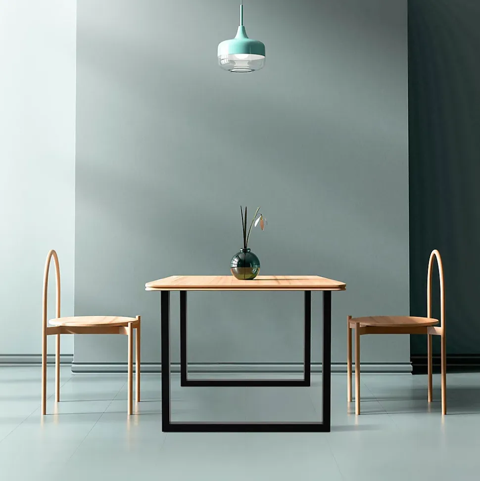 Lot de 2 pieds de table ECD Germany forme rectangulaire 90x72 cm noir acier revêtu par poudre