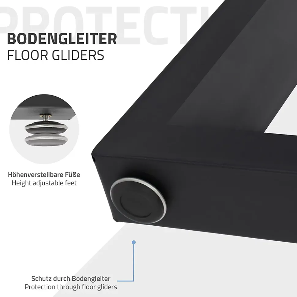 Lot de 2 pieds de table ECD Germany forme rectangulaire 90x72 cm noir acier revêtu par poudre