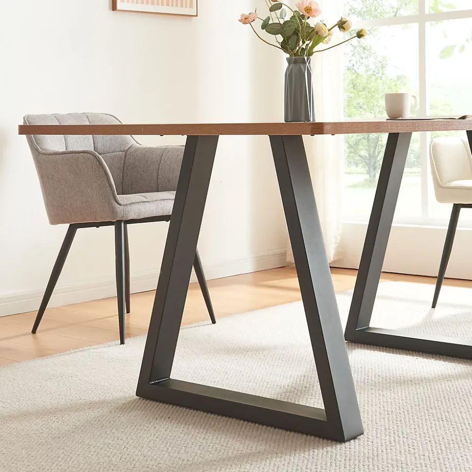 Lot de 2 pieds de table Greiling acier 72 x 70 cm noir en.casa