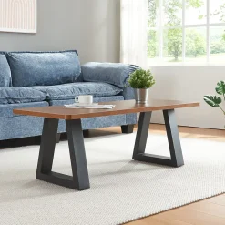 Lot de 2 pieds de table Greiling acier 40 x 40 cm noir en.casa