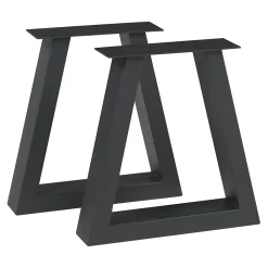 Lot de 2 pieds de table Greiling acier 40 x 40 cm noir en.casa