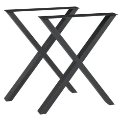 Lot de 2 pieds de table Greith acier 72 x 59 cm noir en.casa