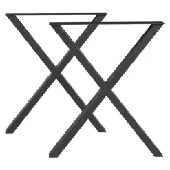 Lot de 2 pieds de table Greith acier 72 x 59 cm noir en.casa