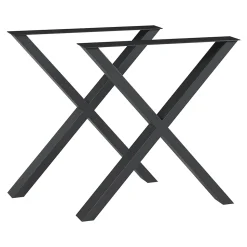 Lot de 2 pieds de table Greith acier 72 x 69 cm noir en.casa