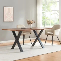 Lot de 2 pieds de table Greith acier 72 x 69 cm noir en.casa