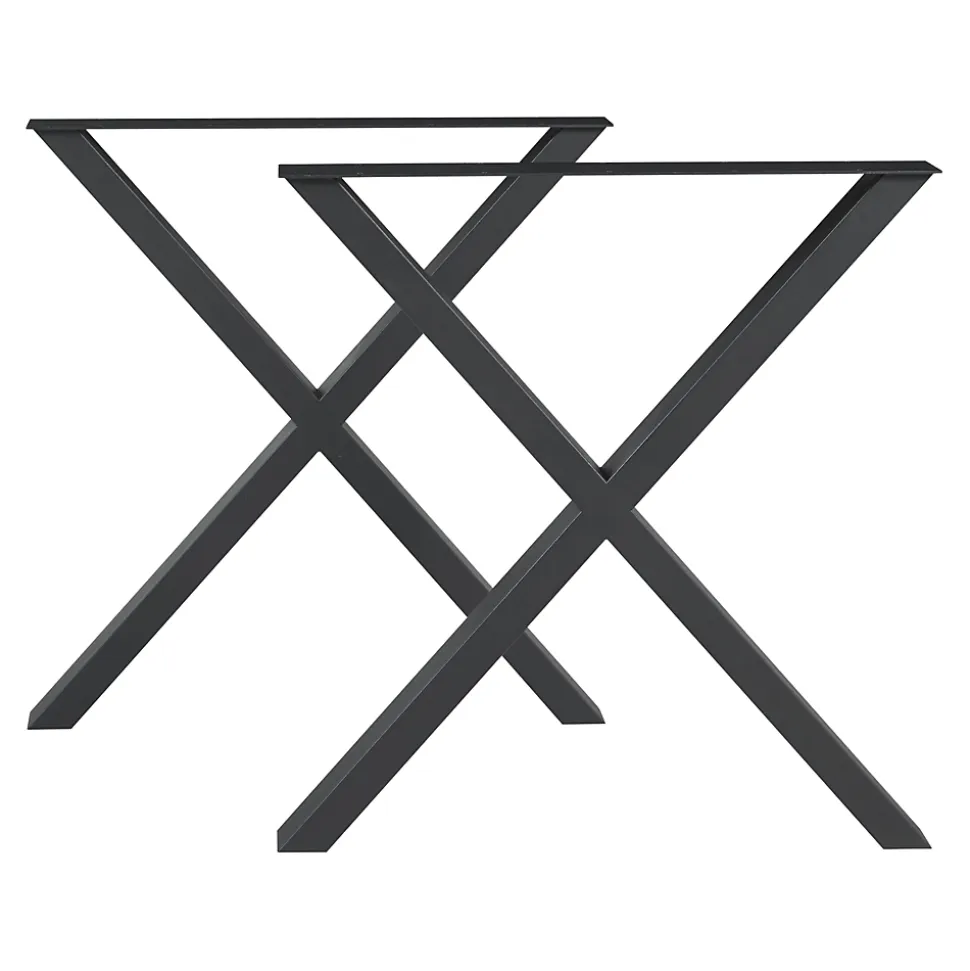 Lot de 2 pieds de table Greith acier 72 x 79 cm noir en.casa