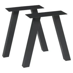 Lot de 2 pieds de table Heustreu acier 40 x 40 cm noir en.casa