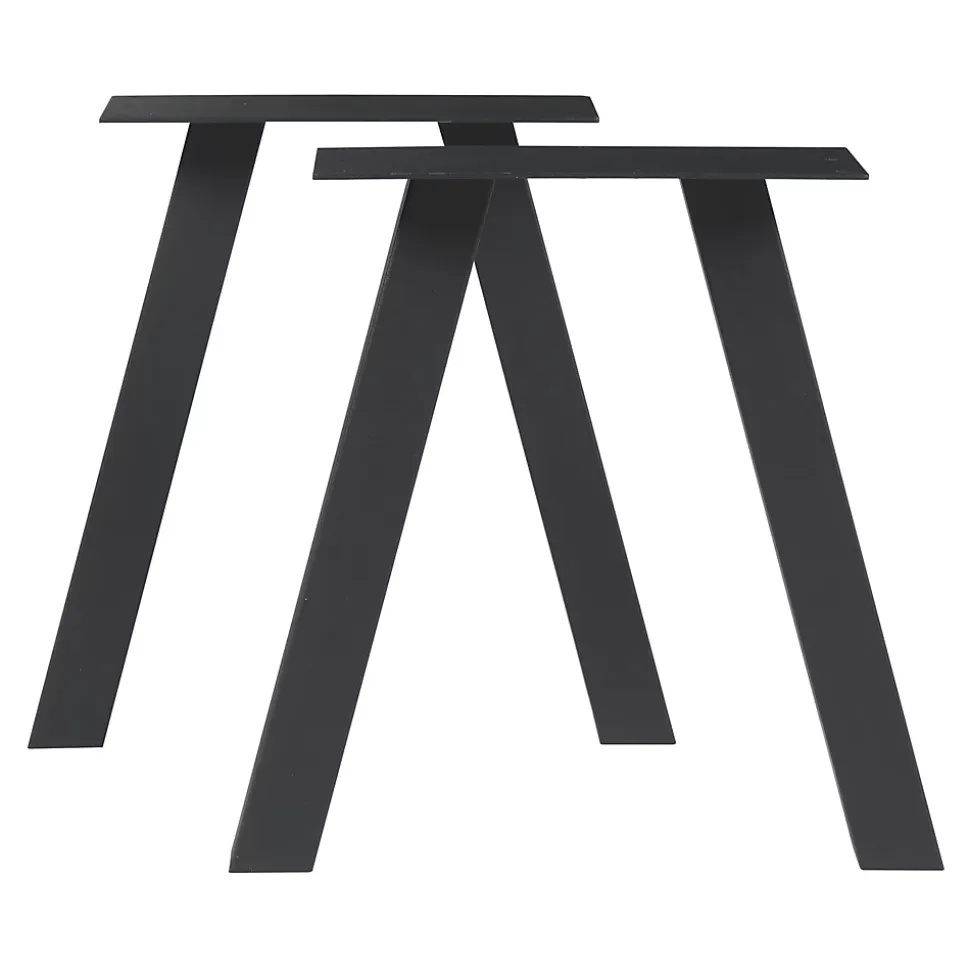 Lot de 2 pieds de table Heustreu acier 40 x 40 cm noir en.casa