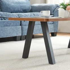 Lot de 2 pieds de table Heustreu acier 40 x 40 cm noir en.casa