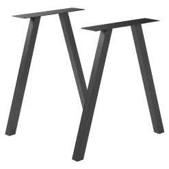 Lot de 2 pieds de table Heustreu acier 72 x 70 cm noir en.casa