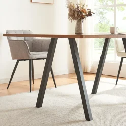 Lot de 2 pieds de table Heustreu acier 72 x 70 cm noir en.casa