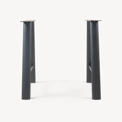 Lot de 2 pieds de table Hullem acier 72 x 70 x 10 cm noir en.casa