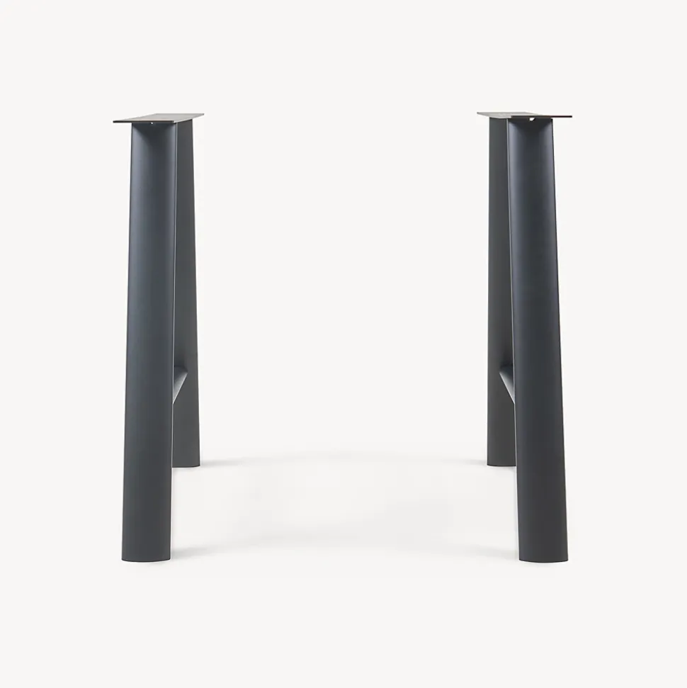 Lot de 2 pieds de table Hullem acier 72 x 70 x 10 cm noir en.casa