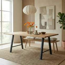 Lot de 2 pieds de table Hullem acier 72 x 70 x 10 cm noir en.casa