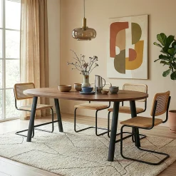 Lot de 2 pieds de table Hullem acier 72 x 70 x 10 cm noir en.casa