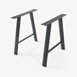 Lot de 2 pieds de table Hullem acier 72 x 70 x 10 cm noir en.casa