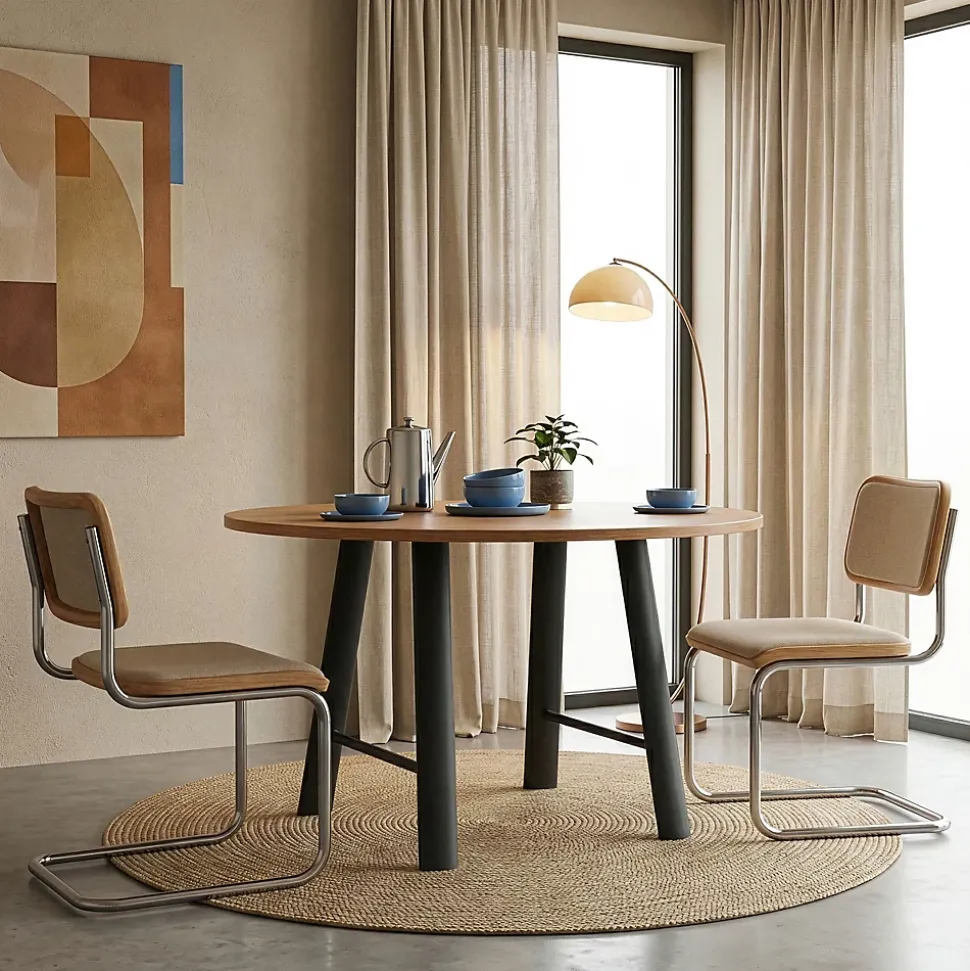 Lot de 2 pieds de table Hullem acier 72 x 70 x 10 cm noir en.casa