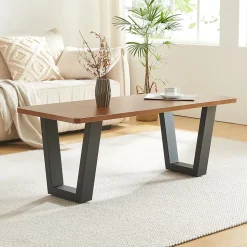 Lot de 2 pieds de table Lalling acier 43 x 40 cm noir en.casa