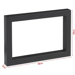 Lot de 2 pieds de table Lunderskov acier 35 x 50 cm noir en.casa