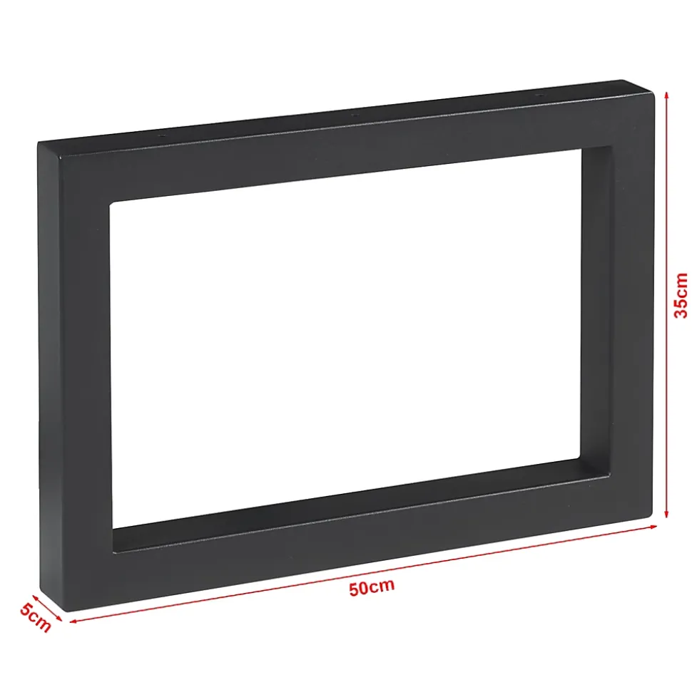 Lot de 2 pieds de table Lunderskov acier 35 x 50 cm noir en.casa