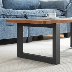 Lot de 2 pieds de table Lunderskov acier 35 x 50 cm noir en.casa