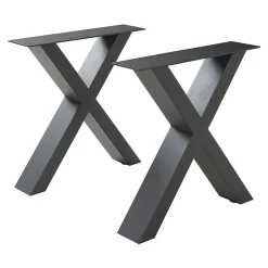 Lot de 2 pieds de table Maribo acier 42 x 40 cm noir en.casa