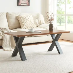 Lot de 2 pieds de table Maribo acier 42 x 40 cm noir en.casa