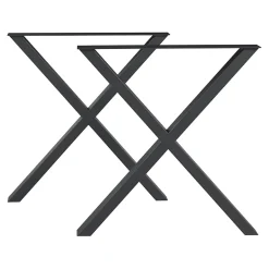 Lot de 2 pieds de table Maribo acier 72 x 55 cm noir en.casa