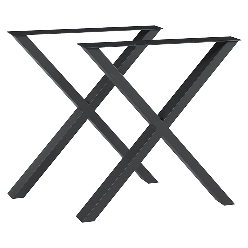 Lot de 2 pieds de table Maribo acier 72 x 55 cm noir en.casa