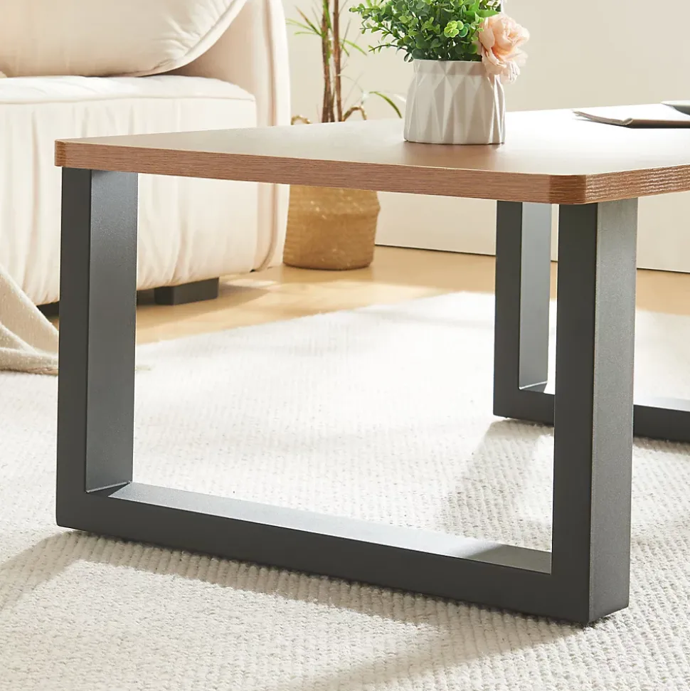 Lot de 2 pieds de table Makers acier 40 x 64 cm noir en.casa