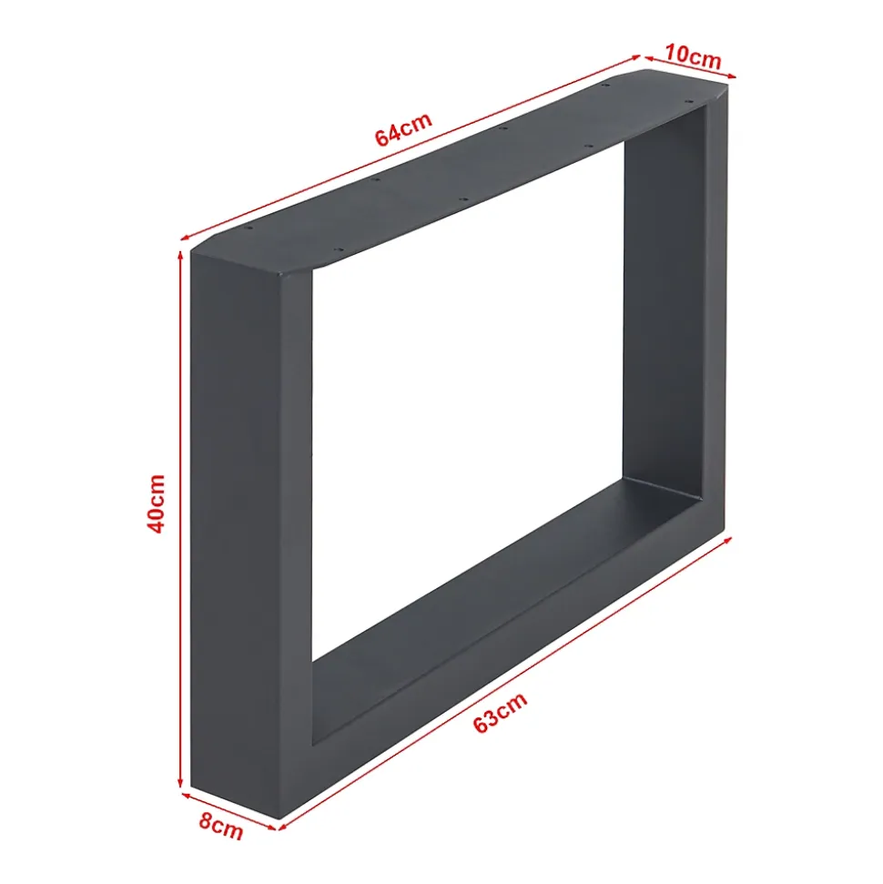 Lot de 2 pieds de table Makers acier 40 x 64 cm noir en.casa