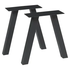 Lot de 2 pieds de table Mariager acier 42 x 40 cm noir en.casa