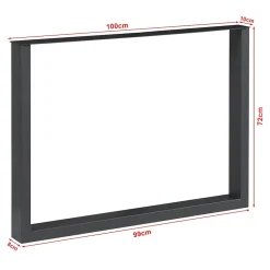 Lot de 2 pieds de table Makers acier 72 x 100 cm noir en.casa