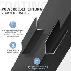 Lot de 2 pieds de table ML-Design forme rectangulaire 50x71,5 cm noir acier revêtu par poudre