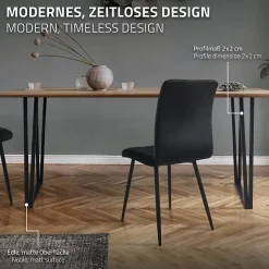 Lot de 2 pieds de table ML-Design forme rectangulaire 50x71,5 cm noir acier revêtu par poudre