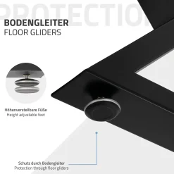 Lot de 2 pieds de table ML-Design forme de X 43x40 cm noir acier revêtu poudre design industriel