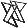 Lot de 2 pieds de table ML-Design forme de X 69x72 cm noir acier revêtu poudre design industriel
