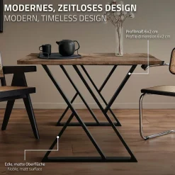 Lot de 2 pieds de table ML-Design forme de X 69x72 cm noir acier revêtu poudre design industriel