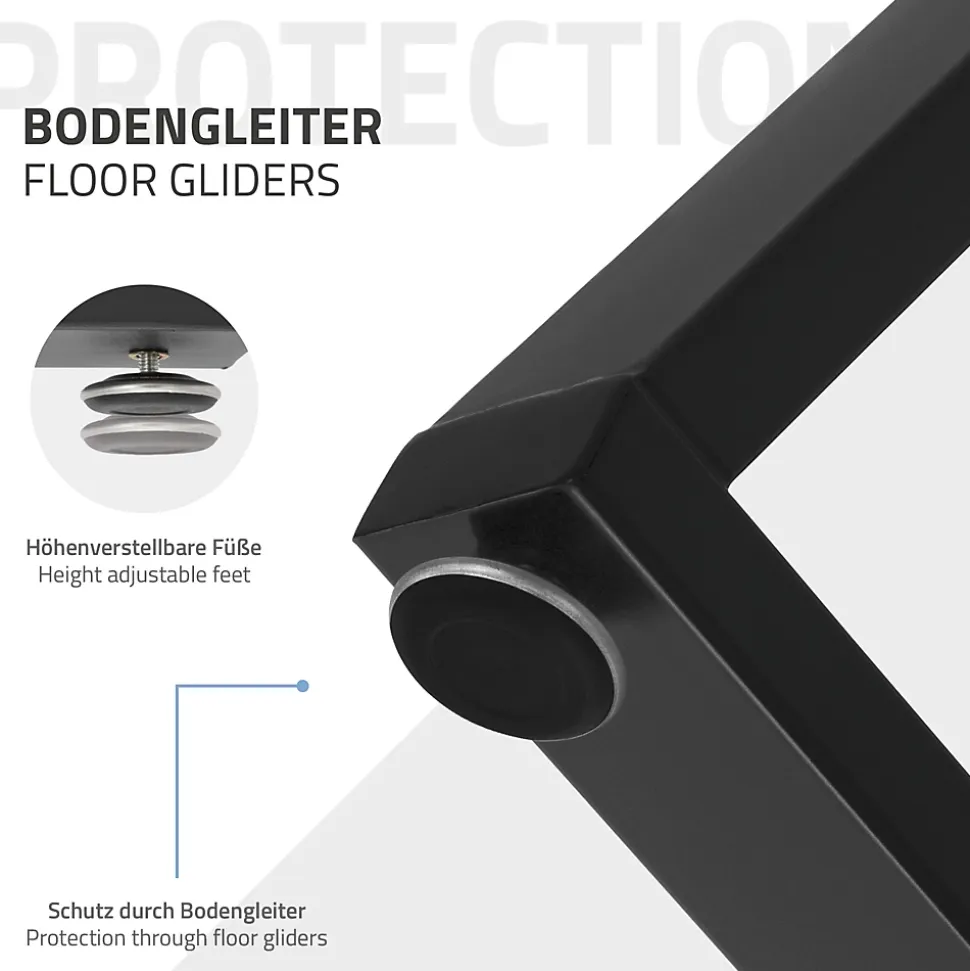 Lot de 2 pieds de table ML-Design forme de X 50x71 cm noir acier revêtu poudre design industriel