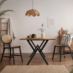 Lot de 2 pieds de table ML-Design forme de X 60x72 cm noir acier revêtu poudre design industriel