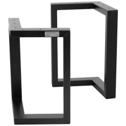Lot de 2 pieds de table ML-Design forme de V 25x43 cm noir acier revêtu poudre design industriel