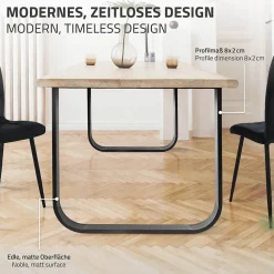 Lot de 2 pieds de table ML-Design forme de O 80x72 cm noir acier revêtu poudre design industriel