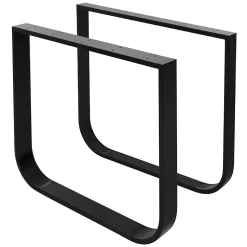 Lot de 2 pieds de table ML-Design forme de O 80x72 cm noir acier revêtu poudre design industriel